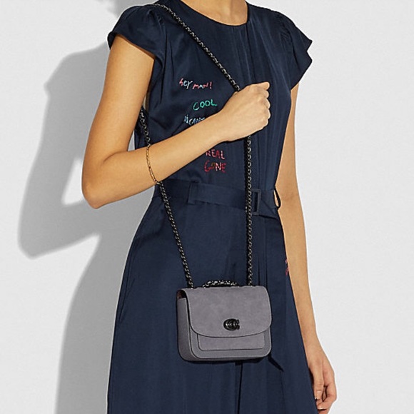 Coach Madison Shoulder Bag 16 Crossbody Bag Pewter/Granite - Picture 3 of 13